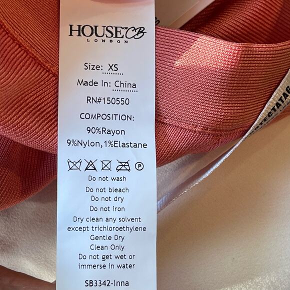 House of CB London Inna Peach Pandage Trousers/Pants Size XS NWT - Picture 7 of 9